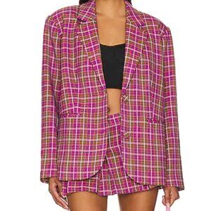Lover & Friends Blazer and Skort Set - NWT. Pink Houndstooth Multi Size S